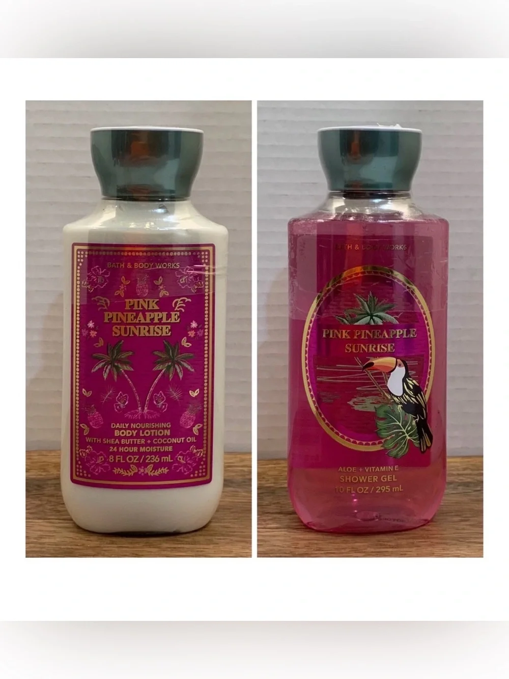 Bath and Body Works PINK PINEAPPLE SUNRISE Super Smooth Body Lotion + Shower Gel